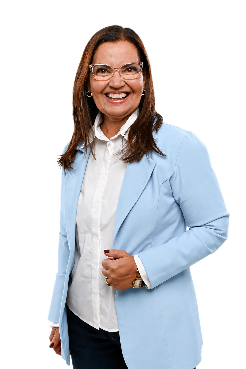 Marildes sorrindo, em retrato oficial de campanha